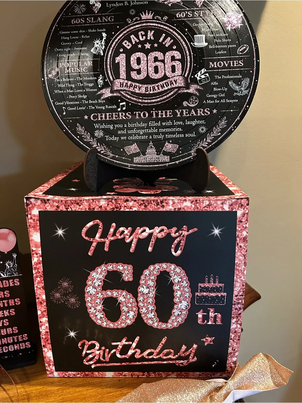 Happy 60th Birthday Rose Gold Party Decor Set